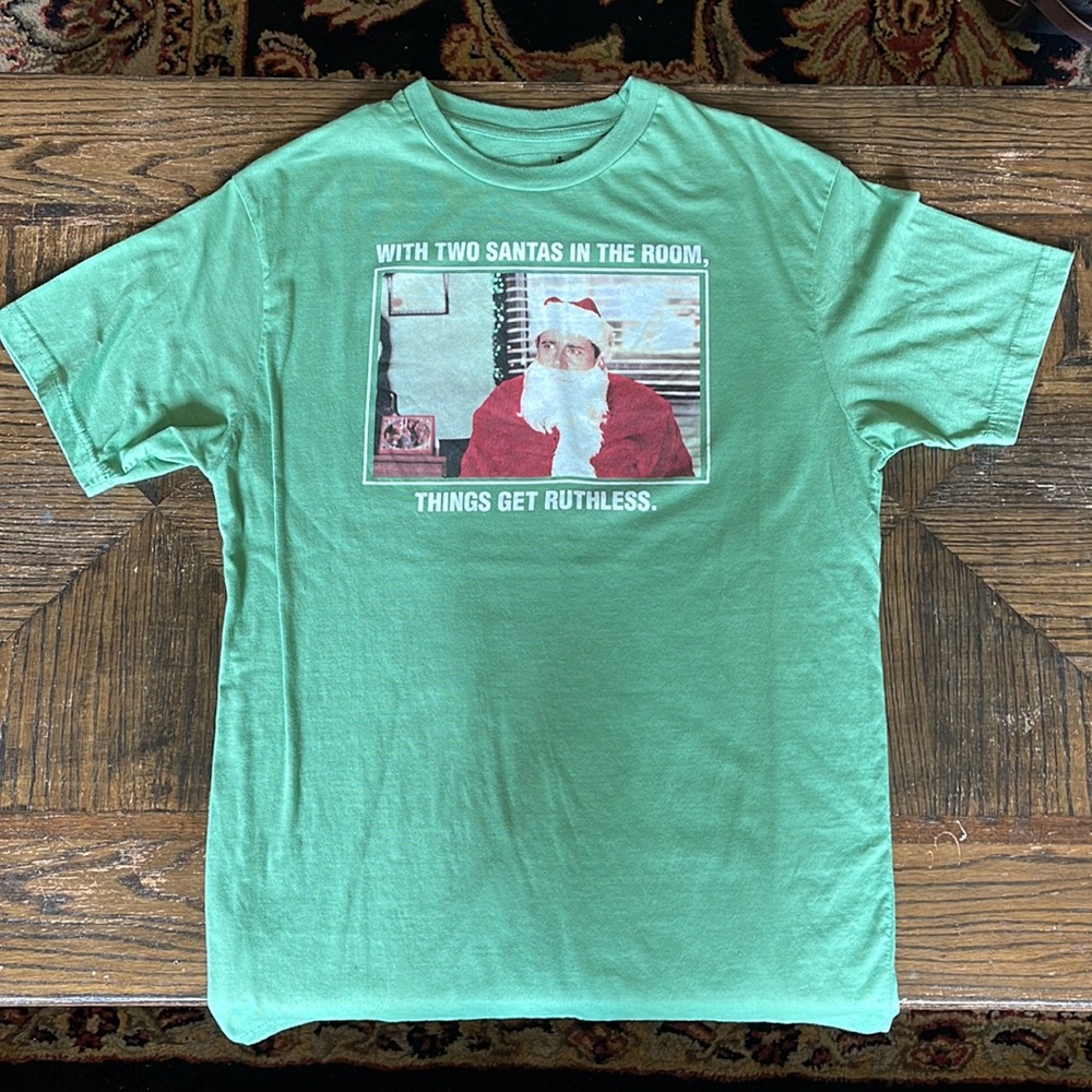Men’s Ripple Junction “The Office” Holiday Short Sleeve Shirt (Light Green)